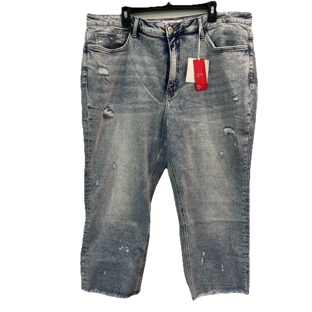 Lovervet by Vervet Jeans Tummy Control High Rise Straight Crop Leg Size 24W NEW‎